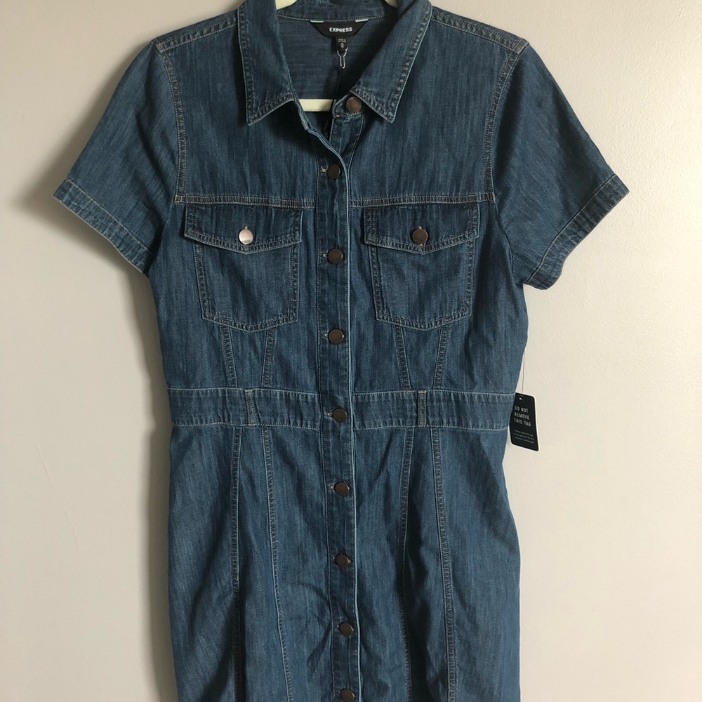 express denim sheath dress